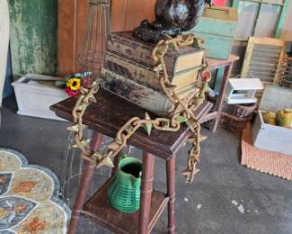 Squirrel Statue on Vintage Books with Spiked Chain