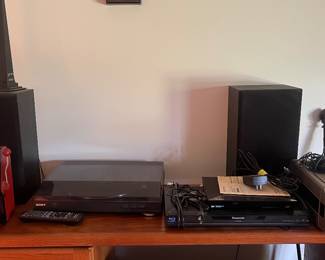 Panasonic Blu-ray disc player, Panasonic PV-2600 vintage portable VHS recorder
