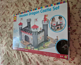 Lot 58: Wooden Dragon Castle Set