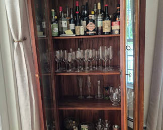 Lot 90: Wooden glass-door display cabinet