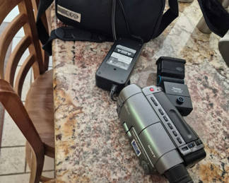 Lot 98: Sony Handycam video camera with accessories and VHS-C tapes