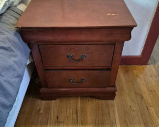 Lot 63: (Two) Two-Drawer wooden nightstand