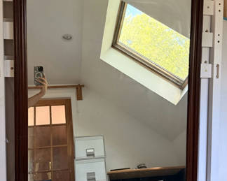 Lot 6: Rectangular Wood-Framed Wall Mirror