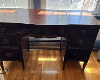 Lot 39: Wooden Desk with Seven Drawers