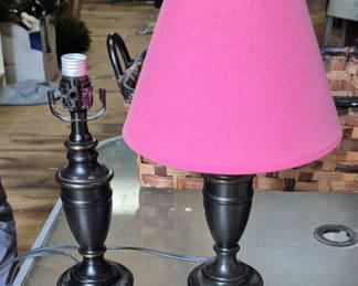 Lot 46: Pair of Table Lamps With Pink Lampshade