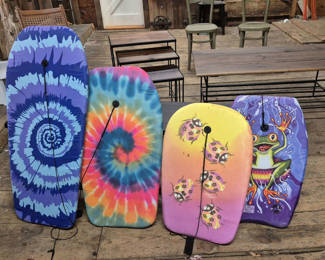 Lot 32: Four Bodyboards with Leashes