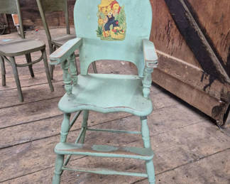 Lot 62: Wooden Child's High Chair