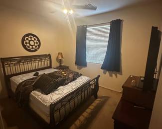 Queen Size Bed, Dresser w/Mirror and Night Stand. Mattress included