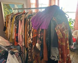 Racks of vintage clothing 1950-1990