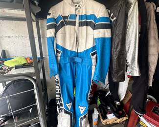 1980s vintage Dainese two piece leather race suit