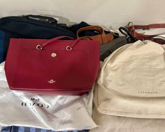 Coach handbags, Levenger briefcase