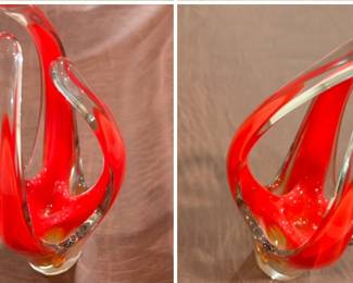 mid-century modern "Coquille" glass sculpture