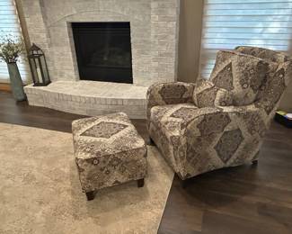 Ethan Allen chair and ottoman