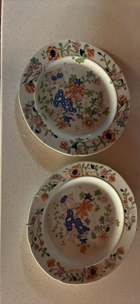 9” chinoiserie plates with hangers