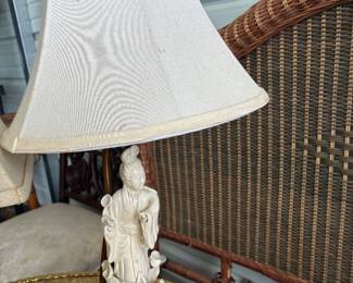 Antique chinoiserie moon lady lamp