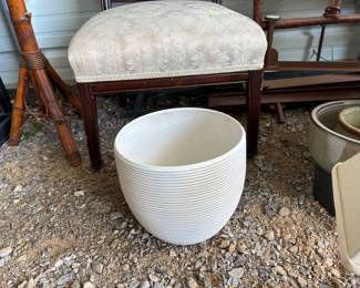 Large white ceramic planter