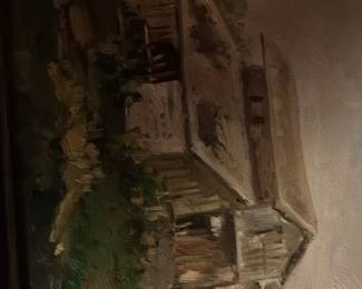 Set of hand painted barn scene paintings