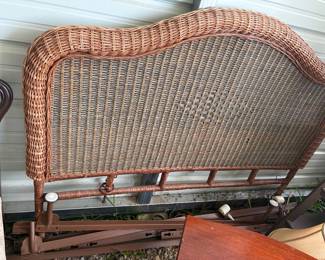 Queen wicker headboard and metal frame