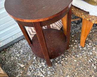 Solid wood art deco style end table