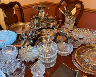 Princess House Crystalware and Silver Plated Tea Set