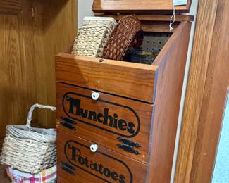 Vintage Wooden "Potatoes" and "Onions" Storage Bin with Lid