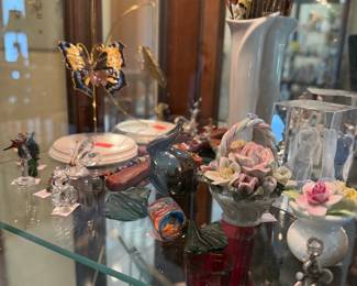Assorted Decorative Glass and Ceramic Figurines