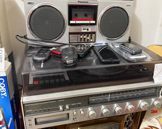 Panasonic RX-7200 Boombox with JCPenney AM/FM Stereo Eight Track/Cassette Play Record System