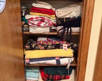 Assorted Linens and Quilts