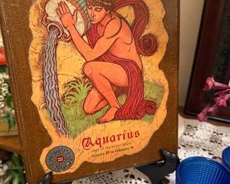 Aquarius Zodiac Sign Decorative Plaque by Edwards