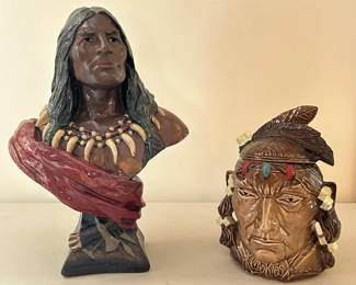 McCoy Cookie Jar  Native American Chalkware Bust