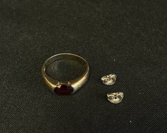 18K Gold Ring  Earring Backings