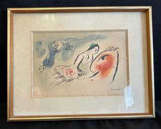 Marc Chagall Greeting Card for Aime Maeght Framed Art Lithograph