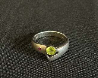 925 Silver  14k Gold Ring