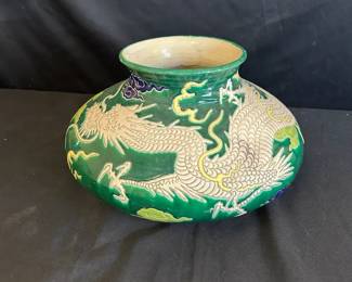 Large Oriental Style Ceramic Dragon Vase