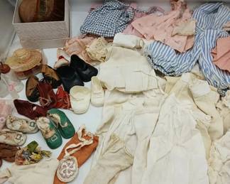 Antique Doll Clothes, Shoes Hats