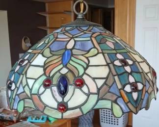 Vintage Stained Glass Hanging Light