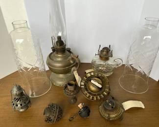 Oil Lamps, Parts And Candle Chimneys