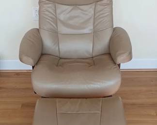 Leather Hjellegjerde Swivel Chair WFoot Stool