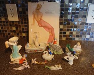 Vintage Nodder Ashtray 1948 Calendar ,Mermaids