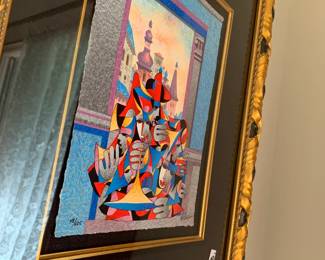 #176 signed print 48/625 print in gold frame $150.00