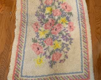 #39 hooked rug with floral pattern 36x42 $25.00