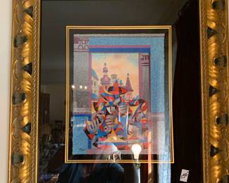 #176 signed print 48/625 print in gold frame $150.00
