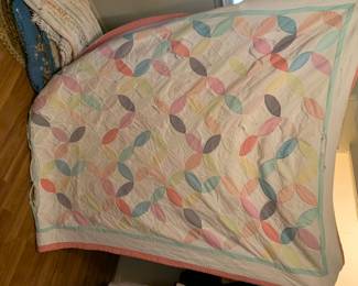 #58 scrappy quilt 80x64 as is $20.00