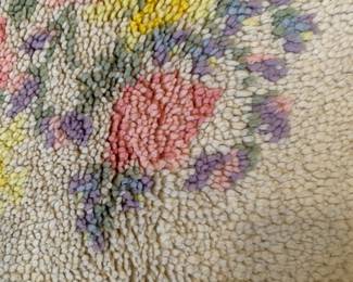 #39 hooked rug with floral pattern 36x42 $25.00