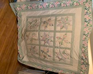 #63 multi star 80x80 quilt some small spots $45.00