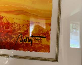 #178 signed print of lady in red signed Belley 107/450 $175.00