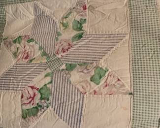 #63 multi star 80x80 quilt some small spots $45.00