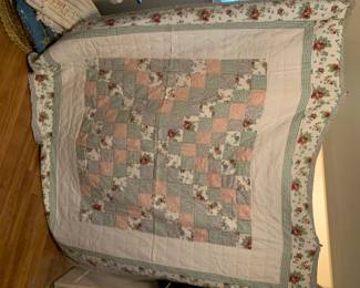 #59 patchwork quilt need some small spots 80x60 $45.00