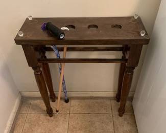 #99 handmade shelf for canes and tools25x9x29 $40.00
