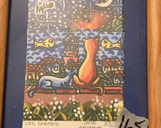 #165 Los Giatos2018 original small painting $20.00